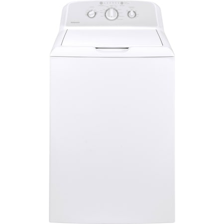 Ge HOTPOINT 3.8 cu. ft. Top Load Heavy-Duty Agitator Washer, Bleach and Fabric Softener Dispensers HTW240ASKWS